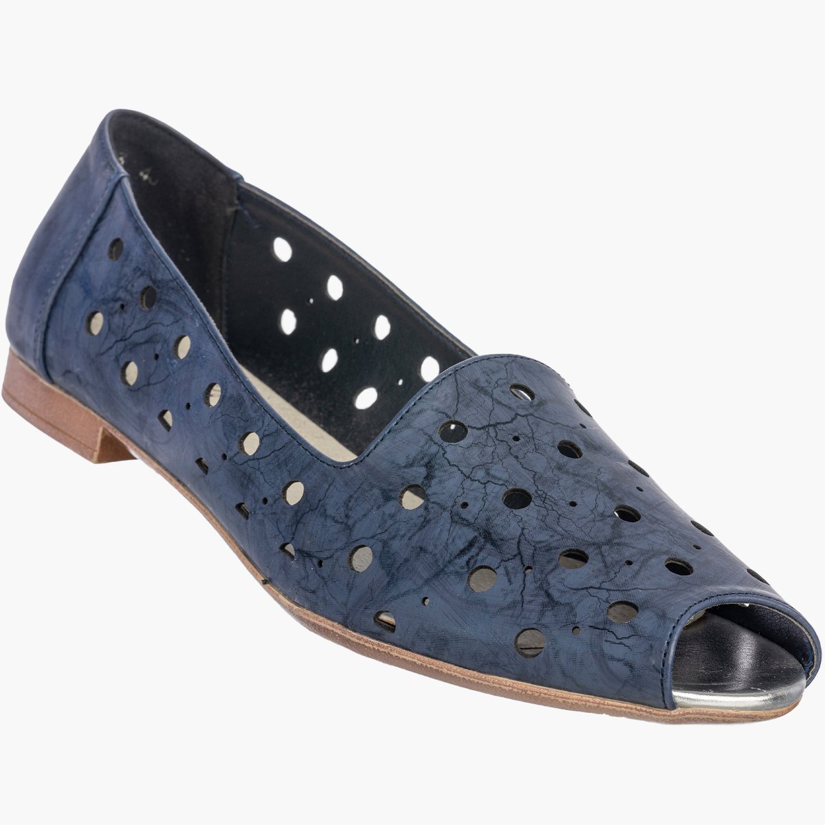 Półbuty Damskie Ekoskóra Ażurowe Letnie Buty Eleganckie Granatowe Jezzi 40