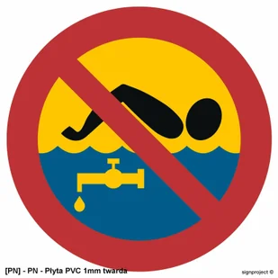 SIGNPROJECT OE015 - Kąpiel zabroniona 750x750 - Tablice BHP - miniaturka - grafika 1