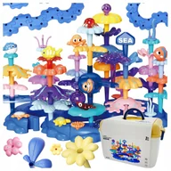 Klocki - KLOCKI KWIATY KONSTRUKCYJNE RAFA KORALOWA RYBY KUFEREK ZESTAW 76 ELEMENTÓW - miniaturka - grafika 1