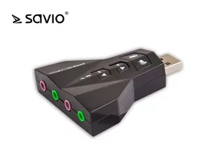 SAVIO AK-08 Karta muzyczna USB 7w1, dźwięk Virtual 7.1CH, Plug &amp;amp; Play, blister - Karty dźwiękowe - miniaturka - grafika 1