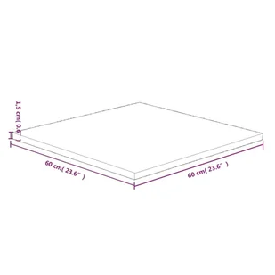 Kwadratowy blat do stolika, 60x60x1,5 cm, surowe drewno dębowe - Blaty meblowe i parapety okienne - miniaturka - grafika 5