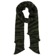 Apaszki i szaliki damskie - Szalik damski Only Nina czarno-zielony zimowy - miniaturka - grafika 1