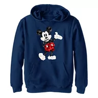 Bluzy dla chłopców - Disney Chłopięca bluza z kapturem Mickey Pol, granatowy Heather, M - miniaturka - grafika 1