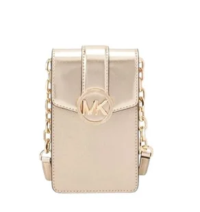 MICHAEL KORS Carmen mała torba na ramię na smartfona z małym logo, Jasnozłoty - Torebki damskie - miniaturka - grafika 1