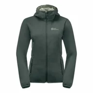 Kurtki damskie - Damska kurtka softshellowa Jack Wolfskin WINDHAIN HOODY W slate green - XS - miniaturka - grafika 1