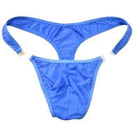 Majtki męskie - Męskie Stringi z Satyny Odpinane z Przodu - rozmiar Uniwersalny - miniaturka - grafika 1