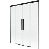 Parawany nawannowe - Mexen Rox parawan nawannowy 2-skrzydłowy rozsuwany 150 x 150 cm, transparent, czarny - 8C9-150-002-70-00 - miniaturka - grafika 1