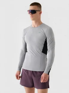 Męski longsleeve do biegania 4F 4FWAW24TFLOM252 - szary - Koszulki sportowe męskie - miniaturka - grafika 1