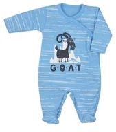 Pajacyki dla niemowląt - Pajac niemowlęcy niebieski – 100% bawełna, ze stopkami i zapięciem w kroku, Koala baby 74 - miniaturka - grafika 1