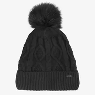 Czapki damskie - Czapka Zimowa 4F Damska Z Pomponem Czarna W23ACAPF297-20S - miniaturka - grafika 1