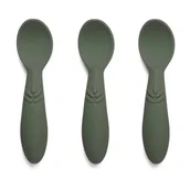 Sztućce dla dzieci - Nuuroo łyżeczki silikonowe dla niemowlaka 3 szt Dusty Green - miniaturka - grafika 1