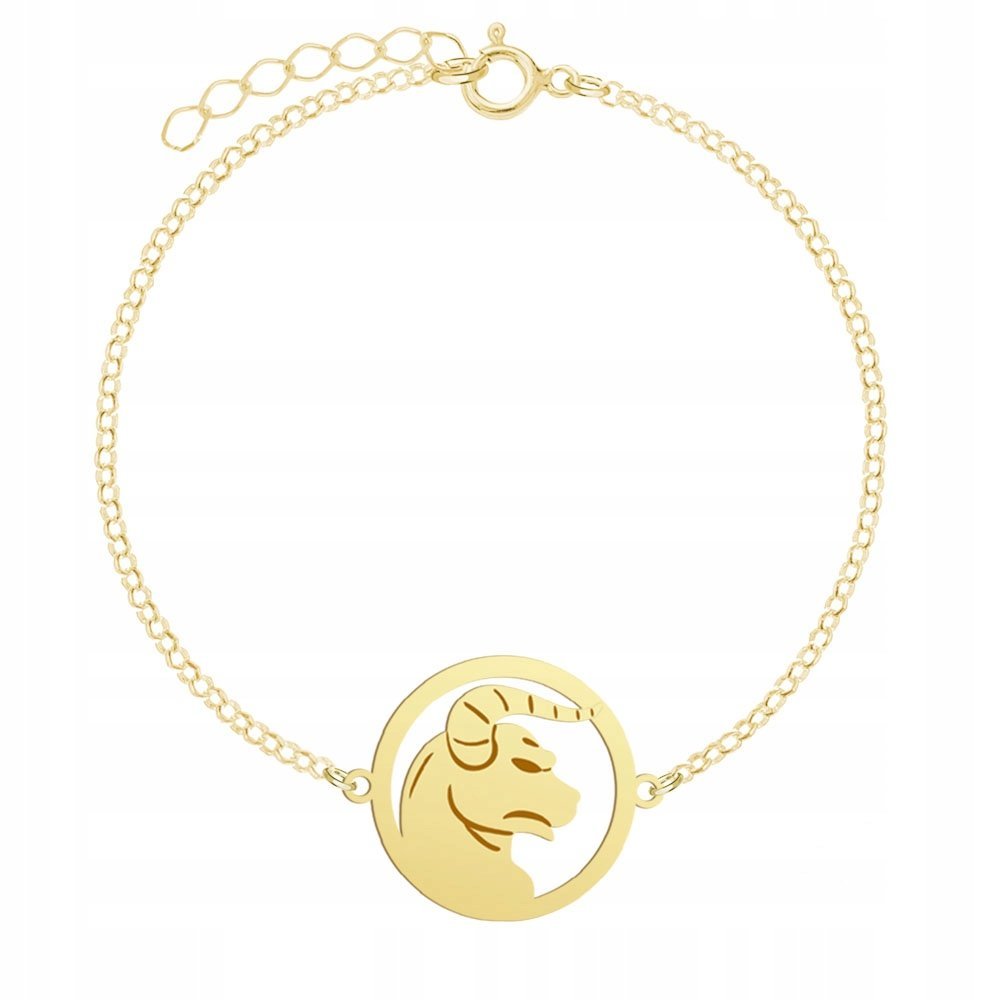 Pozłacana Bransoletka Znak Zodiaku BYK GRAWER