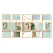 Ramki na zdjęcia - Zestaw Drewnianych Ramek- Galeria Ramek Na 17 Zdjęć + Szablon Do Ułatwienia Montażu - miniaturka - grafika 1