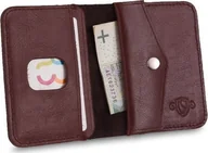 Portfele - Solier Cienki skórzany męski portfel z bilonówką SOLIER SW16 SLIM bordowy uniwersalny - miniaturka - grafika 1
