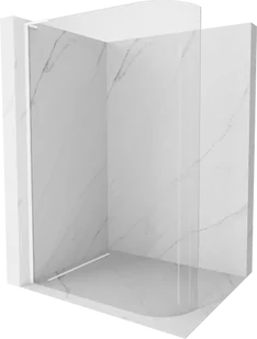 Mexen Kioto L ścianka prysznicowa zaokrąglona Walk-in 110 x 200 cm, transparent, biała - 800-110-103-20-06 - Ścianki i drzwi prysznicowe - miniaturka - grafika 1