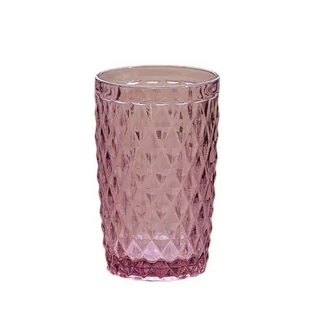 Szklanka ozdobna, różowa, 430 ml - Szklanki - miniaturka - grafika 1