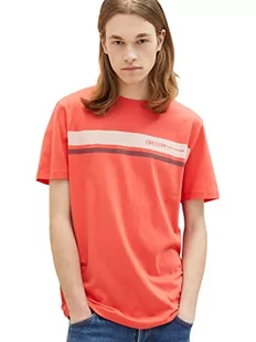 TOM TAILOR Denim Koszulka męska 1036965, 11042 -Plain Red, XS, 11042 – Plain Red, XS - Koszulki męskie - miniaturka - grafika 1