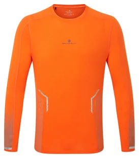 RONHILL Koszulka do biegania męska z długim rękawem TECH REFLECT L/S TEE cardinal orange - Koszulki sportowe męskie - miniaturka - grafika 1