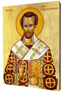 Ikona świętego Jana Chryzostoma - Ikony i obrazy sakralne - miniaturka - grafika 1