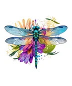 Pasmanteria - Naprasowanka Ważka owad art sztuka 4 - miniaturka - grafika 1