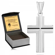 Biżuteria dla dzieci - ELEGANCKI SREBRNY KRZYŻYK RODOWANY PR. 925 PREZENT NA BIERZMOWANIE, KOMUNIĘ - miniaturka - grafika 1