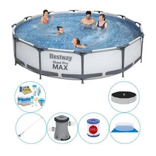 Super zestaw basenowy - Bestway Steel Pro MAX 366x76 cm Rund - Baseny ogrodowe - miniaturka - grafika 1
