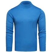 Swetry męskie - Sweter męski półgolf niebieski Recea - miniaturka - grafika 1