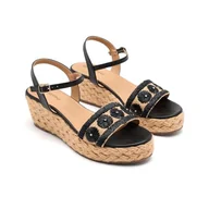 Espadryle damskie - GIOSEPPO CANDIA, espadryle damskie sandały na koturnie, czarne, 41 EU, Czarny (Black), 41 EU - miniaturka - grafika 1