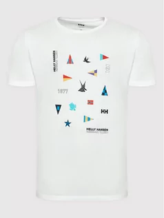Koszulki męskie - Helly Hansen T-Shirt Shoreline 34222 Biały Regular Fit - grafika 1