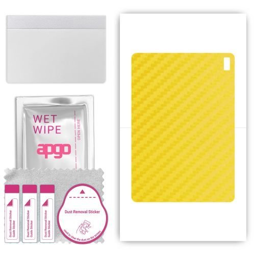 folia naklejka skórka strukturalna na TYŁ do HTC A103 - Carbon Żółty - apgo SKINS