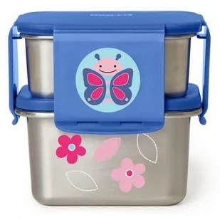 Skip Hop Stalowe pudełko na żywność Zoo Lunch Kit - butterfly 252726 - Lunch boxy - miniaturka - grafika 1