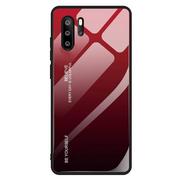 Etui i futerały do telefonów - Gradient Glass etui pokrowiec nakładka ze szkła hartowanego Huawei P30 Pro czarno-czerwony - miniaturka - grafika 1