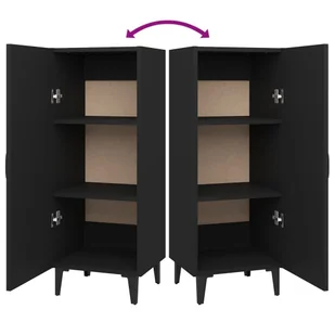 Lumarko Szafka, czarna, 34,5x34x90 cm, materiał drewnopochodny - Szafki do salonu - miniaturka - grafika 10