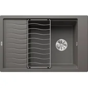 Zlewozmywaki - Zlewozmywak granitowy BLANCO Elon XL 6 S Silgranit Wulkaniczny szary + kratka ociekowa 527252 - miniaturka - grafika 1