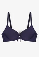 Biustonosze - Granatowy Biustonosz z Efektem Push Up Zdobiony Kokardką Idalunea - Renee - miniaturka - grafika 1