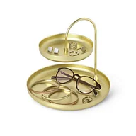 Moda i Uroda OUTLET - Umbra Poise dwupoziomowa taca, metalowe złoto, 20,32 x 20,32 x 18,03 cm - miniaturka - grafika 1
