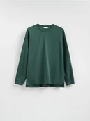 Koszulki męskie - Reserved - Longsleeve z bawełną - jasnozielony - miniaturka - grafika 1