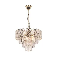 Lampy sufitowe - Wisząca lampa glamour Toscana do sypialni nad łóżko złota - miniaturka - grafika 1