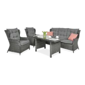 Meble ogrodowe - Meble technorattanowe TRIVENTO DINING 3 Dark Grey - miniaturka - grafika 1