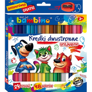 Kredki, ołówki, pastele i pisaki - Bambino - Kredki szkolne trójkątne dwustronne 24/48 kolorów - miniaturka - grafika 1