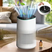 Oczyszczacze powietrza - TEMU Kompaktowy Oczyszczacz Powietrza HEPA do Domu i Biura - Przepływ Powietrza 360°, Zasięg 225 Stóp Kwadratowych, Światło Otoczenia i Timer, - miniaturka - grafika 1