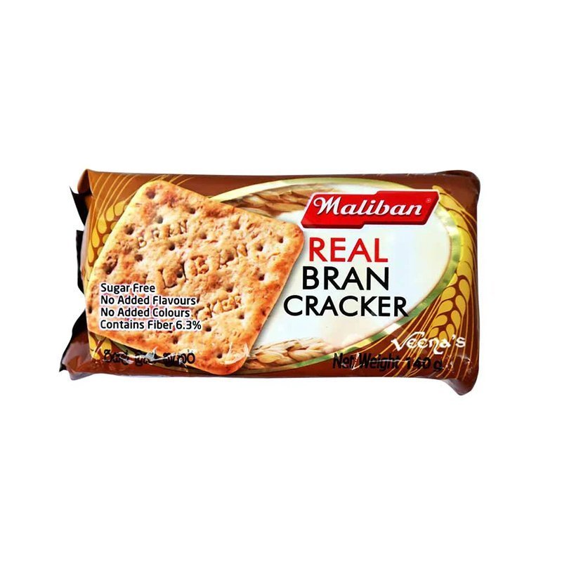 Krakersy z otrębami Maliban Real Bran Cracker 140g - pełnoziarnisty smak