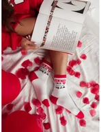 Skarpetki damskie - Skarpetki damskie z napisem ZAJĘTA - białe - miniaturka - grafika 1