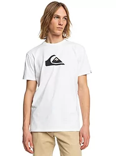 Koszulki męskie - Quiksilver Męski T-shirt z logo Comp biały XL - grafika 1