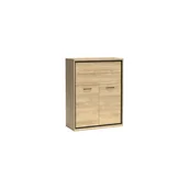 Komody - Komoda M-6 Mediolan Jarstol Natural Hikora Niskie z Tworzywa, Bez Wstawki, Bez Oświetlenia - miniaturka - grafika 1