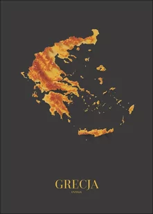 Grecja mapa złota - plakat Wymiar do wyboru: 50x70 cm - Plakaty - miniaturka - grafika 1