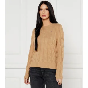 Tommy Hilfiger Wełniany sweter Regular Fit - Swetry damskie - miniaturka - grafika 1