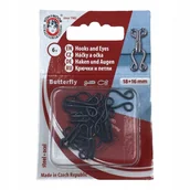 Pasmanteria - Haftki zapięcia metalowe czarne zestaw 18x16mm - miniaturka - grafika 1