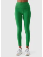 Spodnie sportowe damskie - 4F Legginsy sportowe w kolorze zielonym - miniaturka - grafika 1
