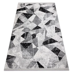 Dywan TULS nowoczesny, strukturalny, frędzle 51211 Geometryczny antracyt szary 160x220 cm - Dywany - miniaturka - grafika 1